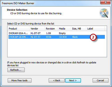 Select Usable Burning Device