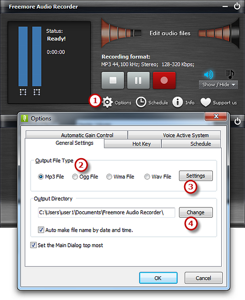 Adjust Recording Settings