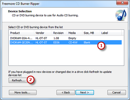 Select Usable Burning Device