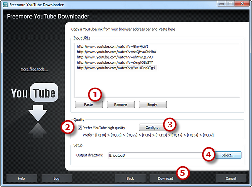 Paste YouTube Video URLs & Choose Download Settings