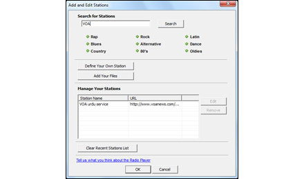 Manage Radio Station List